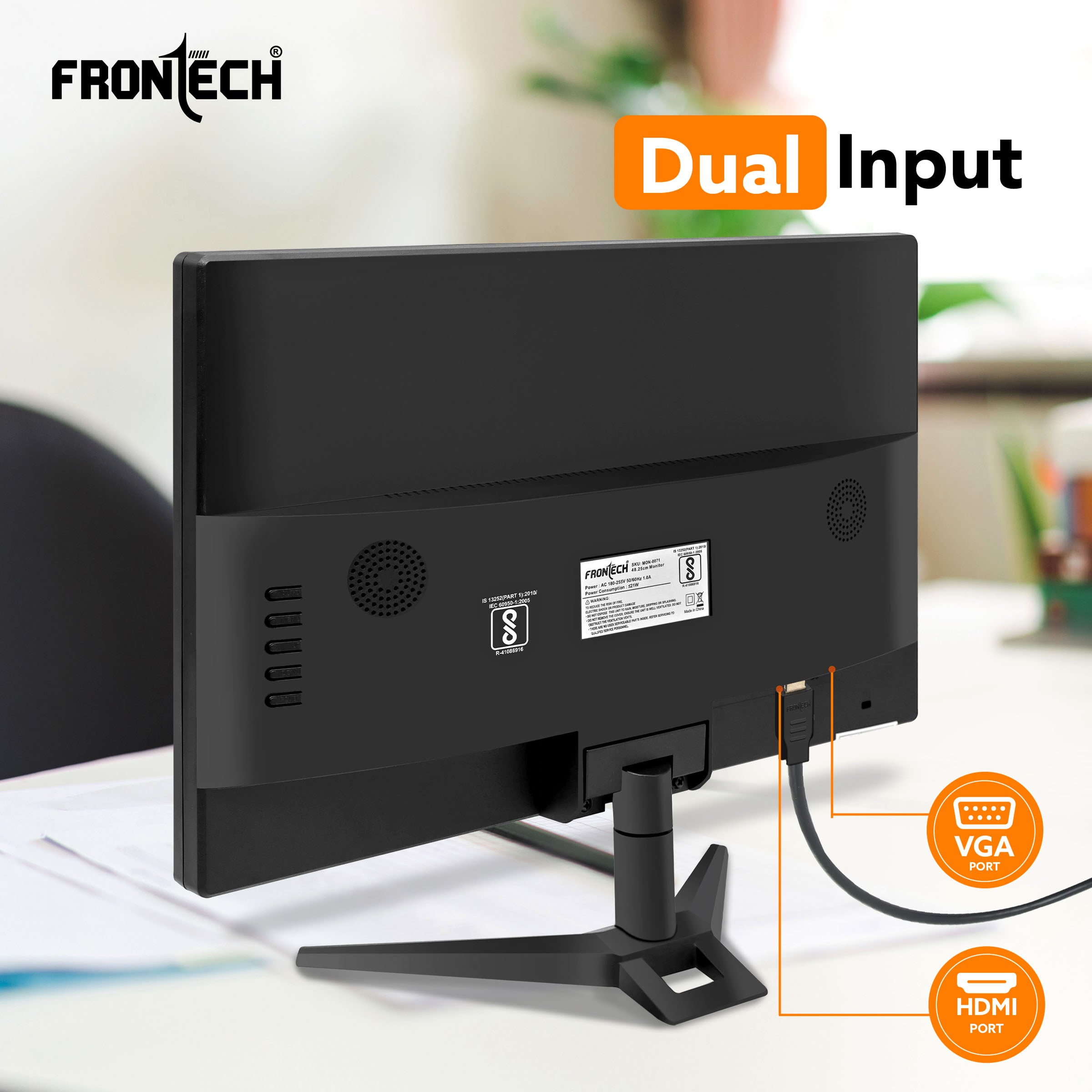 Frontech 19'' HD LED Monitor | 60Hz, 1440x900 | Slim & Stylish (MON-0071) Frontech 19'' HD LED Monitor | 60Hz, 1440x900 | Slim & Stylish (MON-0071)